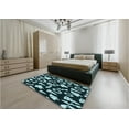 thumbnail image 5 of Ahgly Company Machine Washable Indoor Round Transitional Deep Teal Green Area Rugs, 4' Round, 5 of 7