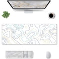 thumbnail image 2 of Topographic Map Mouse Pad Large Desk Mat XL Extended Non-Slip 31.5 X 11.8 in Keyboard Pads Base Mousepad Stitched Edge for Home Gaming Office Work, 2 of 6