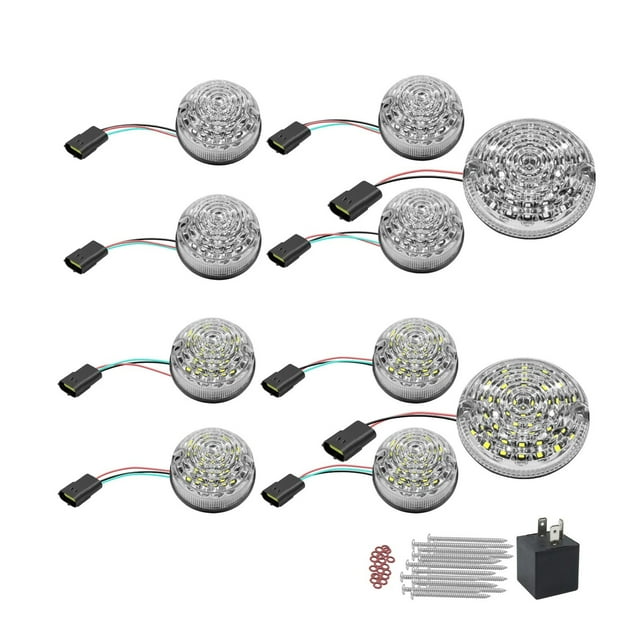 10Pcs 12V Side Marker Lights Indicators Light Rear Tail Light Warning Light Parking Lights for Land-Rover Defender 1990-2016