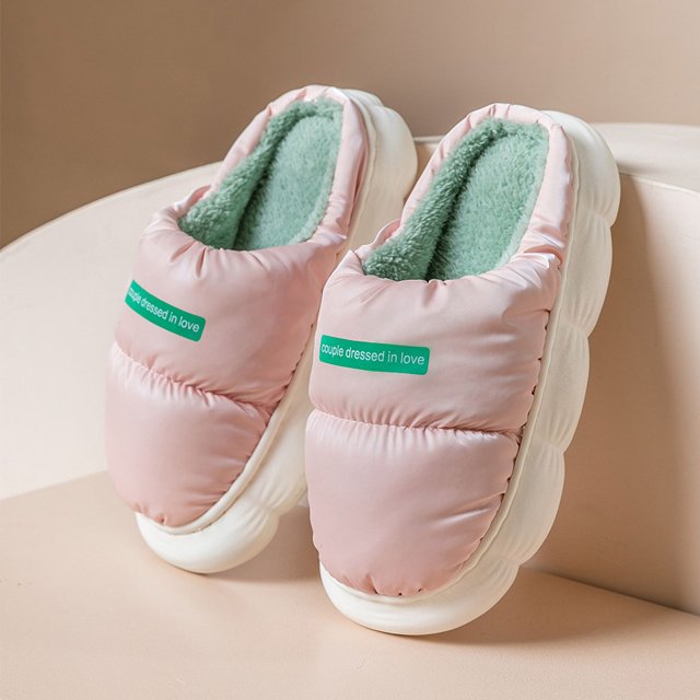 Zapatillas de algodón para el interior del hogar, zapatillas cálidas para el invierno para mujer, zapatillas con suela de pétalos, zapatillas de algodón
