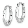 thumbnail image 2 of 925 Sterling Silver Rhodium Plated Hollow Hoop Earrings; for Adults and Teens; for Women and Men, 2 of 3