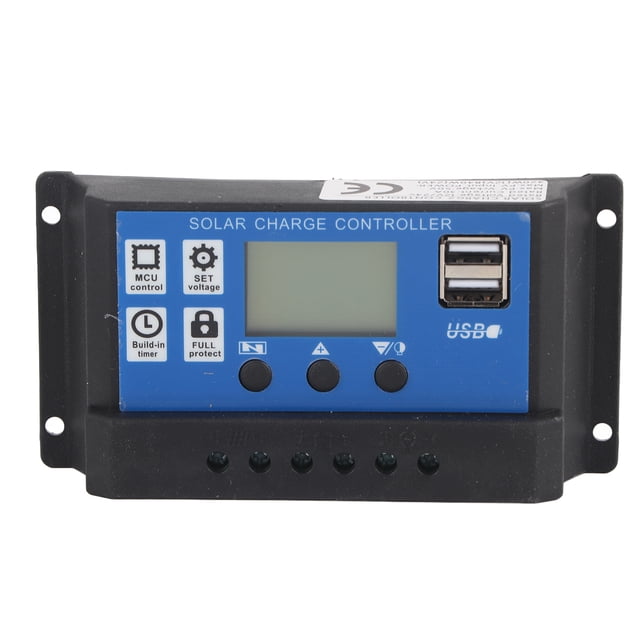 Controlador de carga solar 30A Pantalla digital Instrumento fotovoltaico Regulador inteligente
