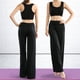 thumbnail image 2 of Pantalones de yoga de cintura alta, elásticos, transpirables, pantalones de fitness, pantalones deportivos de yoga adelgazantes rectos, pantalones de baile cuadrado para mujer, 2 of 3