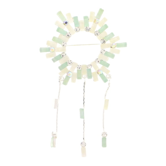 Silver-Tone & Multi Colored Metal Brooch-Pin With Crystal Accents #LQP1096