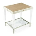 thumbnail image 2 of Michael Amini Camden Court Wood & Glass End Table in Ivory Pearl & Taupe, 2 of 10