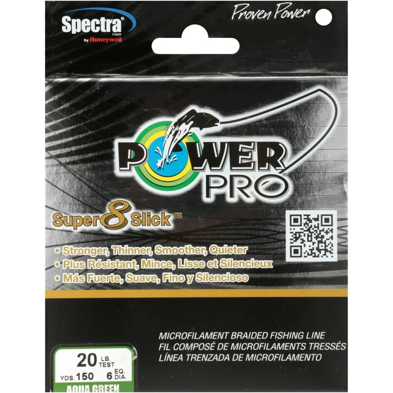 Power Pro PowerPro Super 8 Slick Braided Line 150 Yards, 20 lbs Tested,  0.009 Diameter, Aqua Green