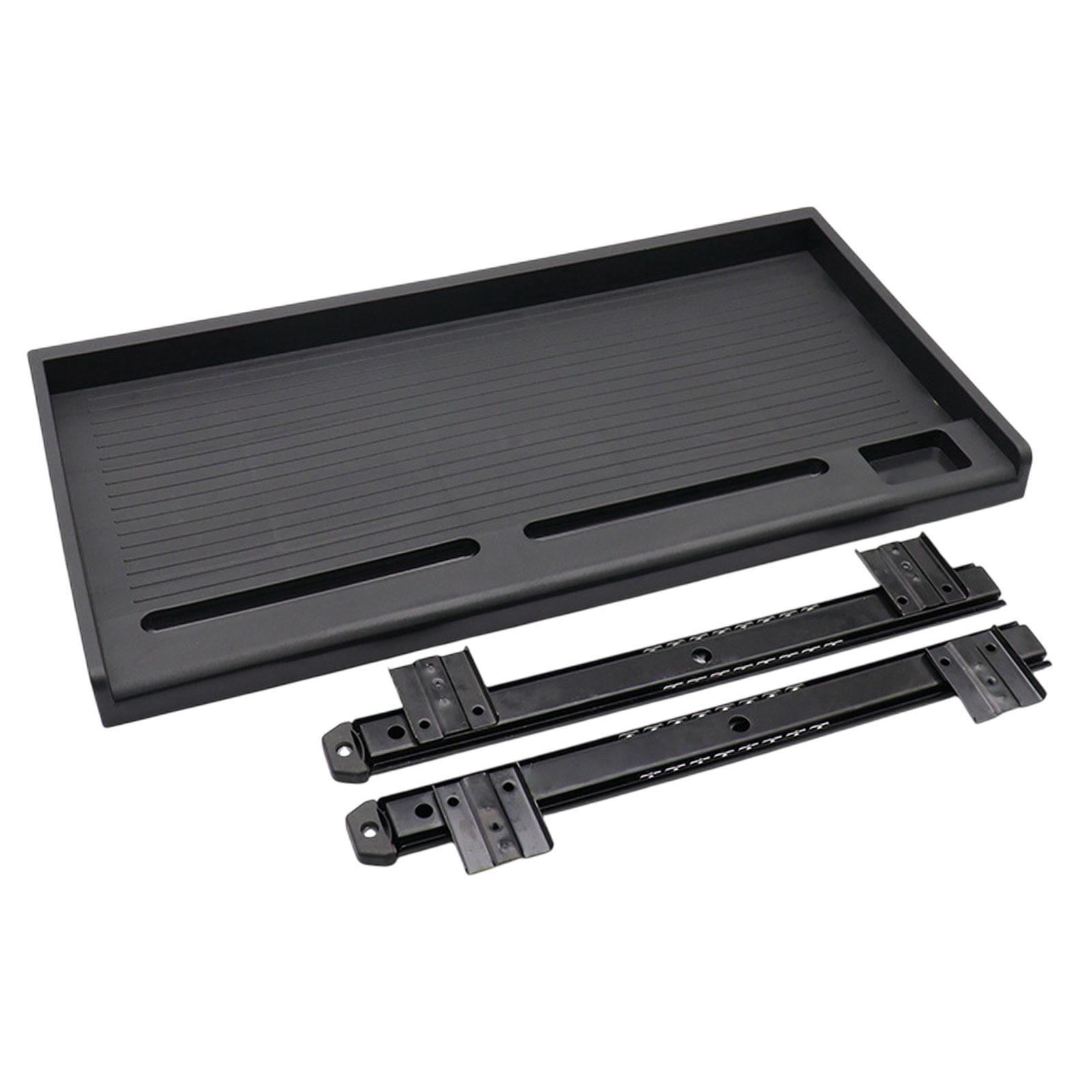 figatia under Desk PC Keyboard Drawer Tray Desktop Extender Replacement Saving Space Push and Pull Smooth 51.5x27cm Keyboard Organizer Black 35mm W Rail