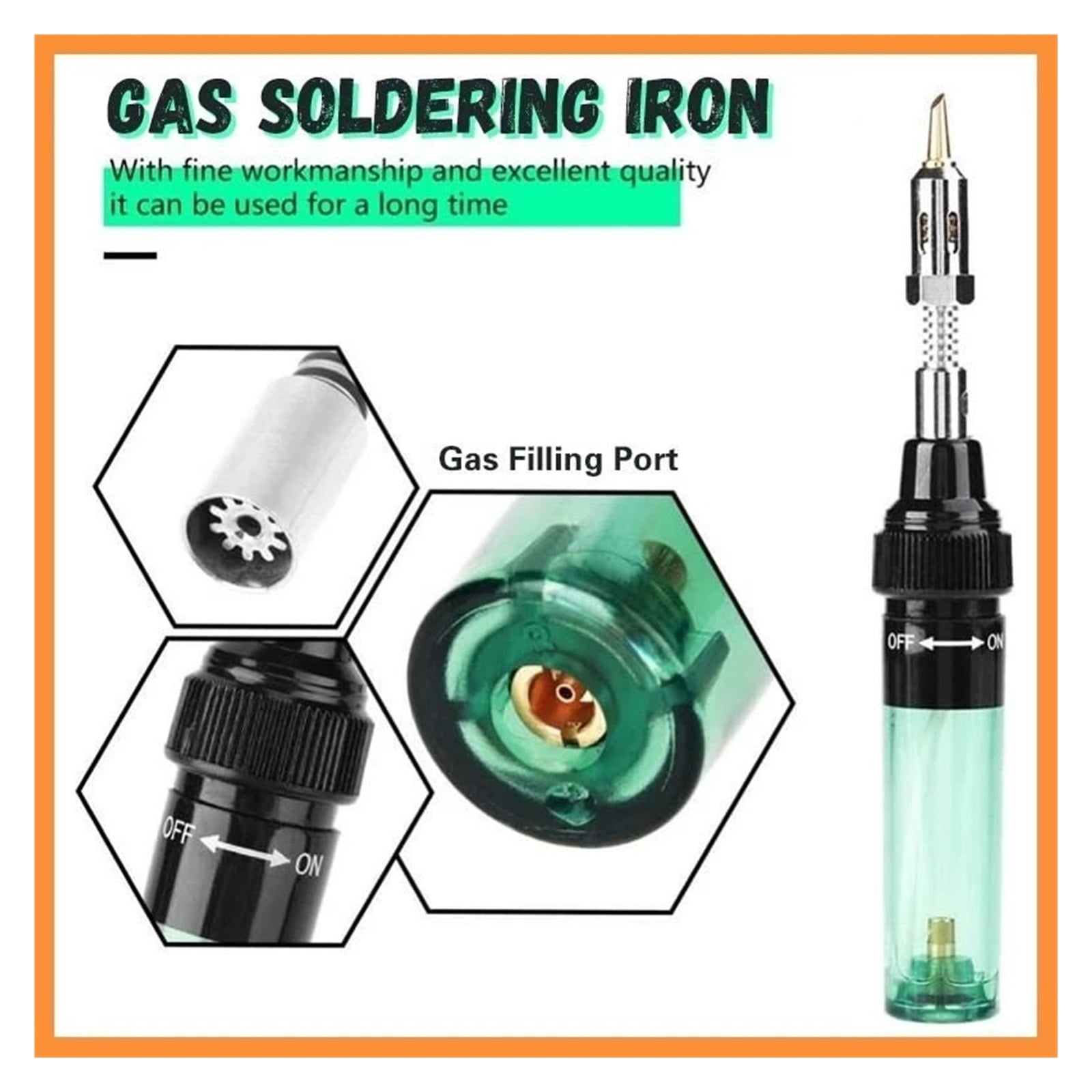 1300 Celsius Butane 4 In 1 Portable Soldering Iron ,Kit Welding Pen Burner Blow Torch Gas Soldering Iron ,Cordless Butane Tip Tool ,Wide Applications