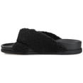 thumbnail image 3 of Brinley Co. Womens Crisscross Faux Fur Slipper, 3 of 7