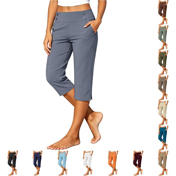 Glisme Women'S Pants High Waist Straight Leg Sweatpants Relax Fit Slacks Classic Clothing Navy 3Xl