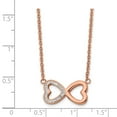 thumbnail image 2 of Stainless Steel With 1in ext Rose IP Preciosa Interlocking Hearts Necklace; 16.5 inch; for Adults and Teens; for Women and Men, 2 of 2