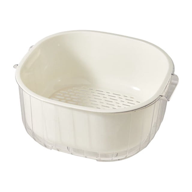Kitchen Drain Basket Double Layer Rack Vegetable Fruit Washing Cleaning Drainer Organizer Hollow Home Holder Multifuntion Large