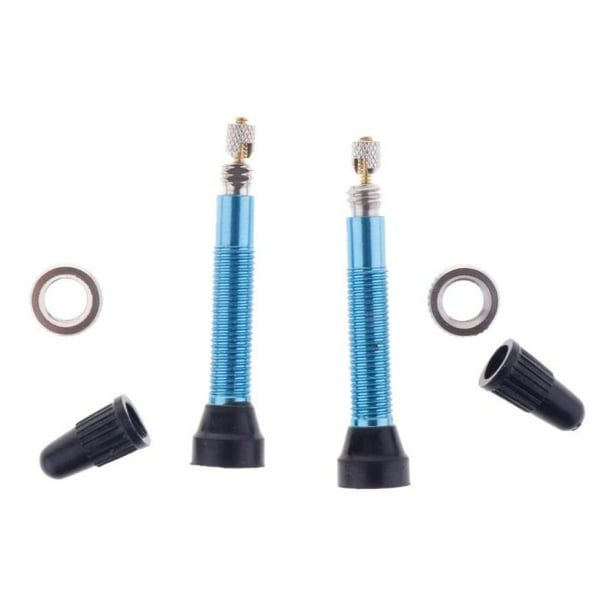 2 Count Professional Bike Copper Tubeless Presta Valve Stem with Caps O