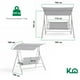 thumbnail image 5 of Columpio De Jardín Para Exterior Summer Con Toldo Abatible 3 Asientos Textilene Acero KingsHouse gris 4 Piezas, 5 of 9