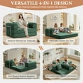 thumbnail image 5 of COOLHUT 63" W Combination Sofa, High Rebound Density Sponge Sofa Couch, Two Forms Floor Couch Three Seats Sofa Bed for Living Room, Bedroom, Green, 5 of 15