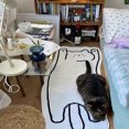 thumbnail image 3 of Alfombra para cabecera de cama Ins, tapete antideslizante Simple grueso de imitación de Cachemira para el hogar con dibujos animados, decoración para habitación y sala de estar, 3 of 5