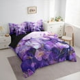 thumbnail image 3 of Homewish Floral Butterflies Girl 7-Piece Twin Bedding Sets,Gradient Purple Bedding Comforter Set,Dreamy Princess Breathable Sheet Sets,Microfiber Bedroom Decor,Reversible, 3 of 8