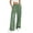 Green, variant on ShomPort Womens Wide Leg Track Pants Stripe Front Sports Long Pants High Waisted Sweat Pants with Pockets