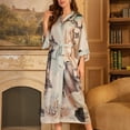 thumbnail image 2 of ZQUUVOU Long Robes for Women Printed Casual Kimono Robes Lightweight Bathrobe Shawl Soft Sleepwear Loungewear Multicolor, 2 of 8