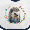thumbnail image 4 of Inktastic Hedgehog Lover Floral Wreath Girls Baby Bib, 4 of 4