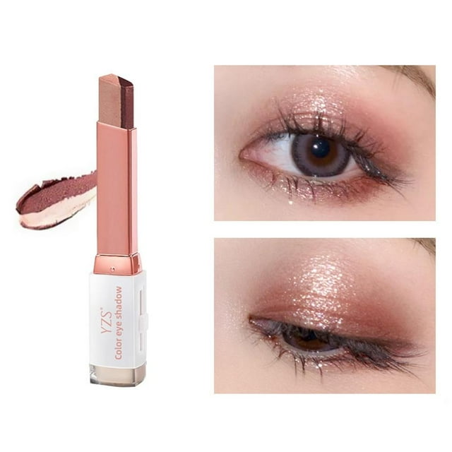 Velvet Gradient Two-color Eye Shadow Stick Eye Modification Lazy Two-color Eye Shadow Nude Makeup Is Not Easy To Smudge