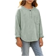 thumbnail image 6 of Bovxnpu Unisex Girls Long Sleeve Shirts Undershirts Long Sleeve Slub Cotton Base Layer Pullover Girls Tops, 6 of 7
