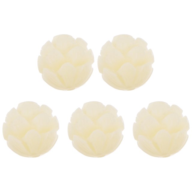 5 cuentas de Buda para hacer tú mismo, artículo de adorno, cuentas de flor de loto de cuatro capas, color blanco