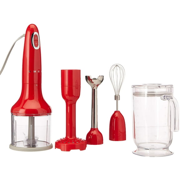 Smeg Hand Blender with Accessories Red