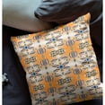 thumbnail image 6 of 18" Flowers of Strength Broadcloth Blown and Closed Pillow in Orange Gray Fabric, 6 of 9