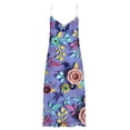 thumbnail image 4 of Robe Maxi d'Été Sans Manches à Col en V pour Femmes, Imprimé Floral Boho, Bretelles Spaghetti, Robe Longue Décontractée et Douce pour la Plage, 4 of 4