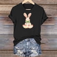 thumbnail image 2 of Happy Easter Bunny Shirt for Women - Cute Rabbit Print Short Sleeve Tunic Tops Spring Holiday Casual Tee Cute Bunny Blouse, 2 of 6