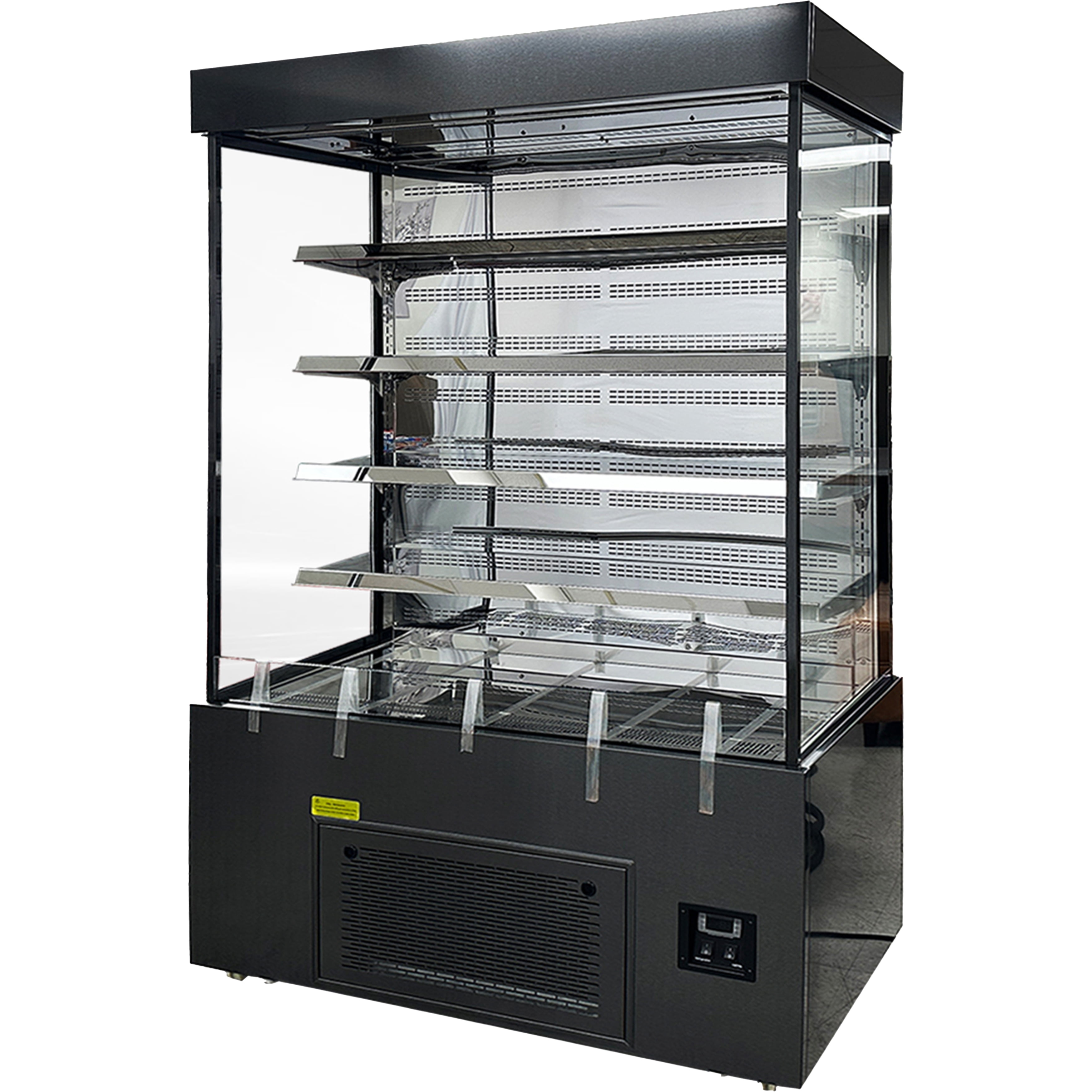 NSF 52 in. Open Air Cooler Display, Commercial Refrigerator, Beverage Display Case Grab & Go Merchandiser Night Curtain
