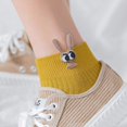 thumbnail image 5 of Cute Kawaii Solid Color Big Eyes Girls Cotton Rabbit Sock College style Socks Female Hosiery Casual Socks BLACK, 5 of 8