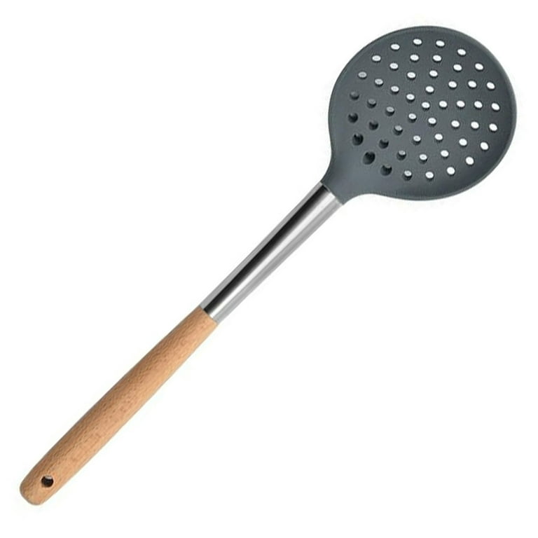 Hadanceo Cooking Spatula Food Grade Non-stick Wooden Handle Silica Gel  Turner Spatula Shovel Cooking Kitchen Utensils for Home