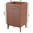 thumbnail image 5 of JONATHAN Y Calandre 20 in. W x 18 in. D x 33 in. H, Thin Linear Slat 2-Shelf, Bath Vanity Cabinet ONLY, Walnut, VAN1004B, 5 of 7