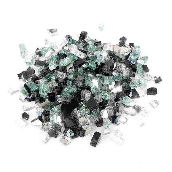 Cristales para Fuego Stanbroil en Negro Ónix Mezclado, Platino, Verde Claro
