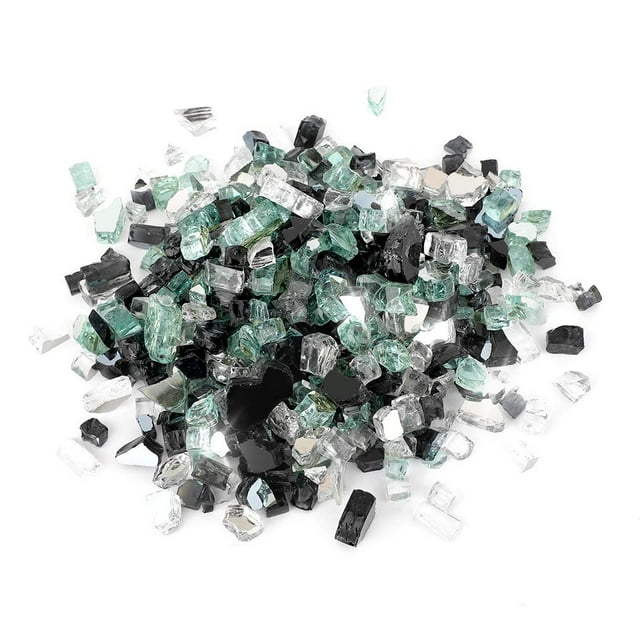 Cristales para Fuego Stanbroil en Negro Ónix Mezclado, Platino, Verde Claro