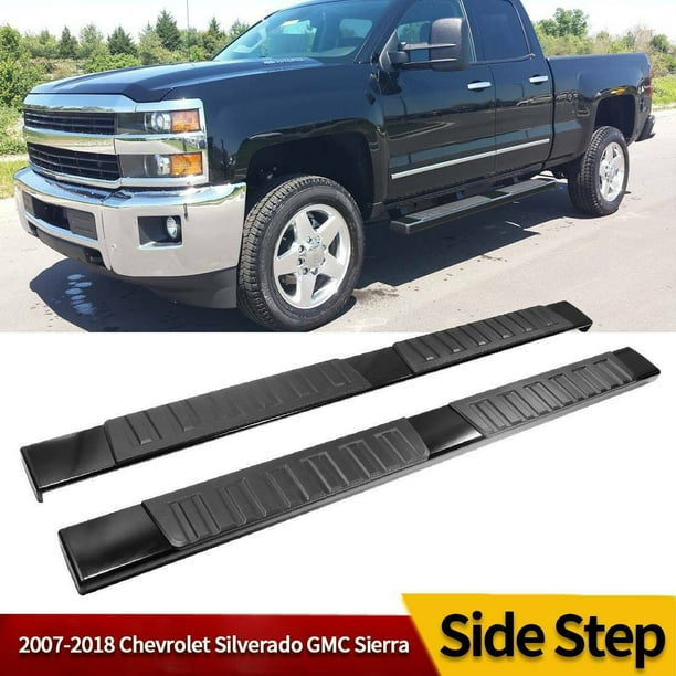 for 0718 Chevy Silverado Double Cab Black Side Steps 6" Nerf Bars Running Board