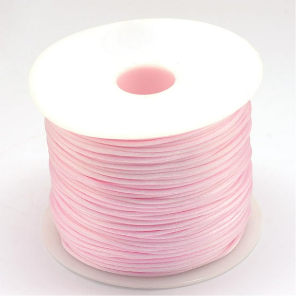 Nylon Thread Rattail Satin Cord Pearl Pink 1.5mm 49.21 yards(45m)/roll