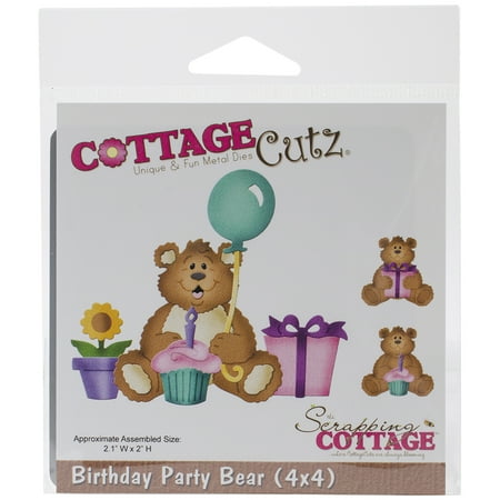Cottagecutz Die-birthday Party Bear 2.1"x2"