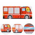 thumbnail image 3 of Fire Truck Design Cat Scratch Box Corrugated Paper Pet Cat House Kitten Scratch, 3 of 9
