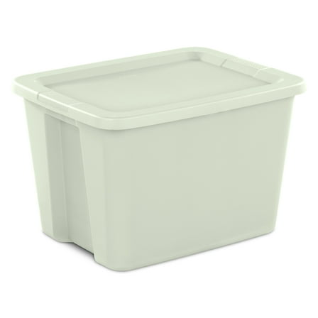 Sterilite 18 Gallon Tote, Plastic Storage Bin with Snap-on Lid, Light Green