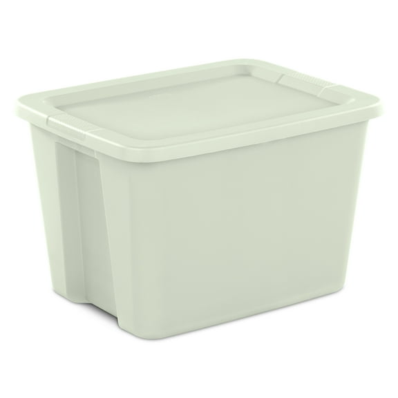 Sterilite 18 Gallon Tote, Plastic Storage Bin with Snap-on Lid, Light Green