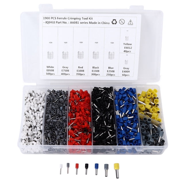 Terminales de cable, Kit de Herramientas de Enderezar de Ferrule Universal 1900 PCS para la Industria Para Automóviles