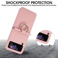 thumbnail image 4 of ELEHOLD for Samsung Galaxy Z Flip 3 Wallet Case,Anti-slip Cross Textured PU leather Card Holder Metal Ring Slim Shockproof Protective Cover for Women Men for Samsung Galaxy Z Flip 3,Pink, 4 of 6