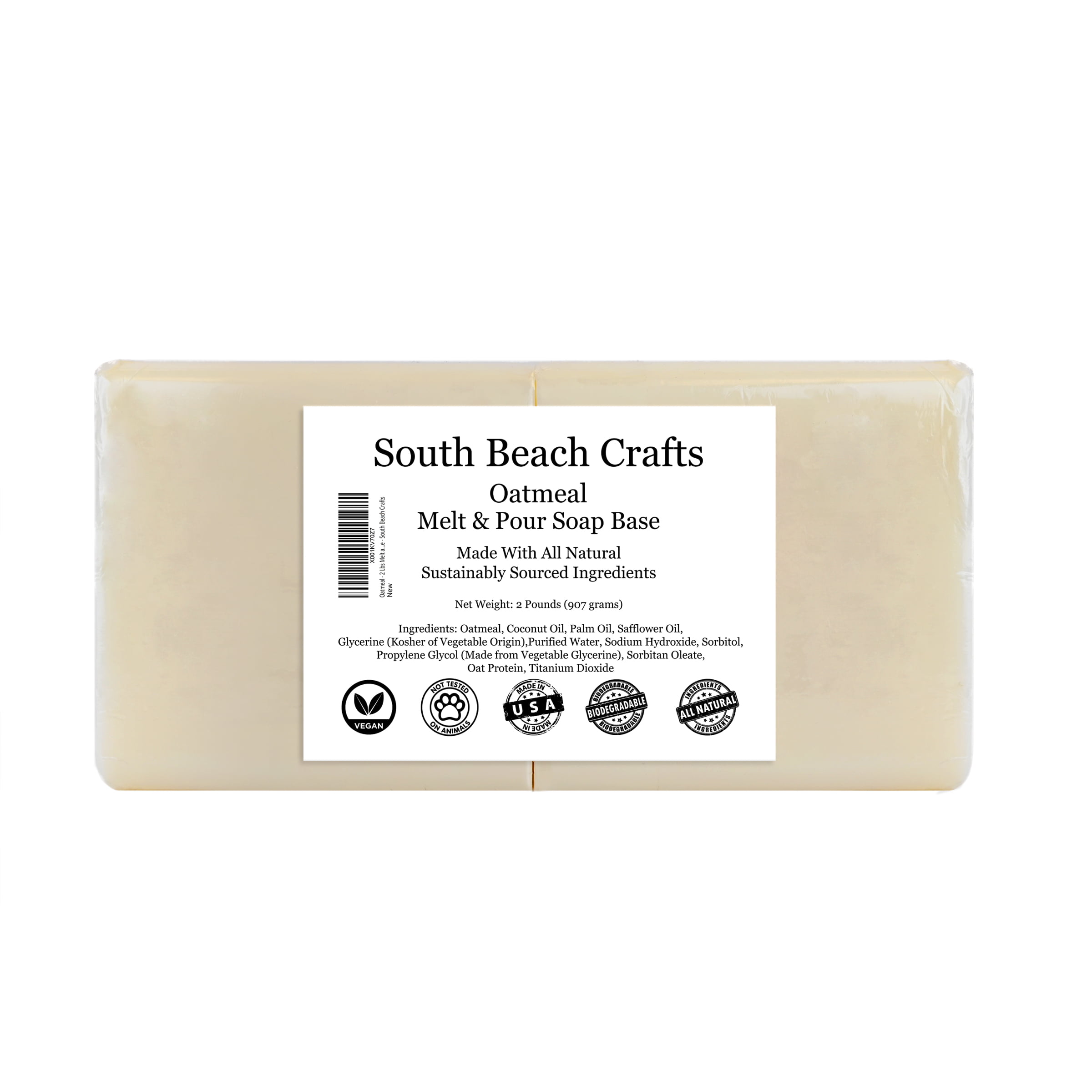 2 lbs Organic Oil Soap Block Areej White 