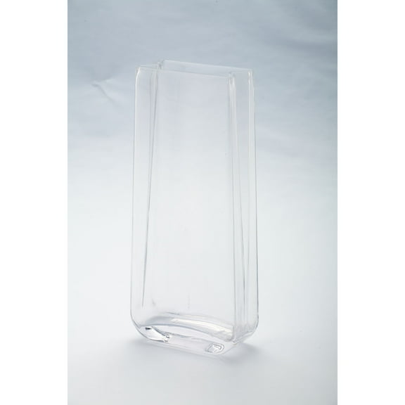 CC Home Furnishings Handblown Tall Rectangular Glass Flower Vase - 12" - Clear