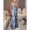 Blue-XL, variant on Blue Leaf Print Strapless Twist Front Cutout Smocked Maxi Dress