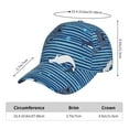 thumbnail image 2 of Fotbe Sharks on White Blue Striped Gorro Clásico de Béisbol, Gorra Ajustable con Broche Snapback, Gorro de Exterior de Algodón Suave, 2 of 6