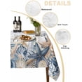 thumbnail image 5 of Blue Eucalyptus Coastal Rectangle Tablecloth, Beach Starfish Shell Nautical Retro Waterproof & StainResistant Tablecloth, Washable Oil-proof Table Cover for Dining/Party/Wedding/Buffet 60x84 In, 5 of 9